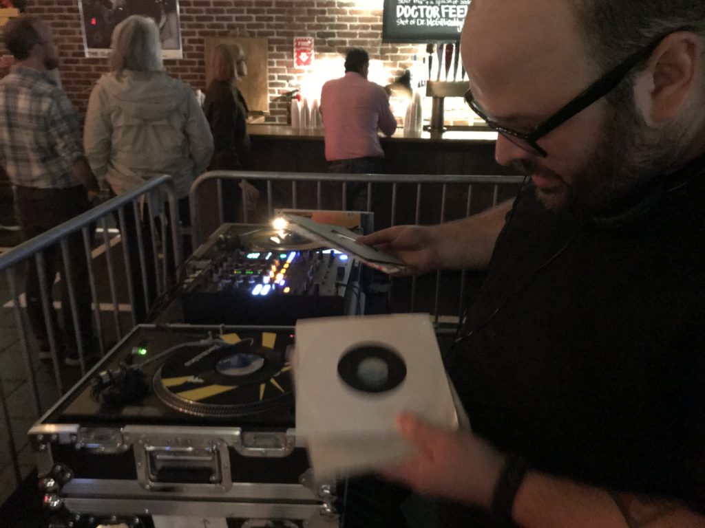 DJ Panda spins vinyl records at Brighton Music Hall