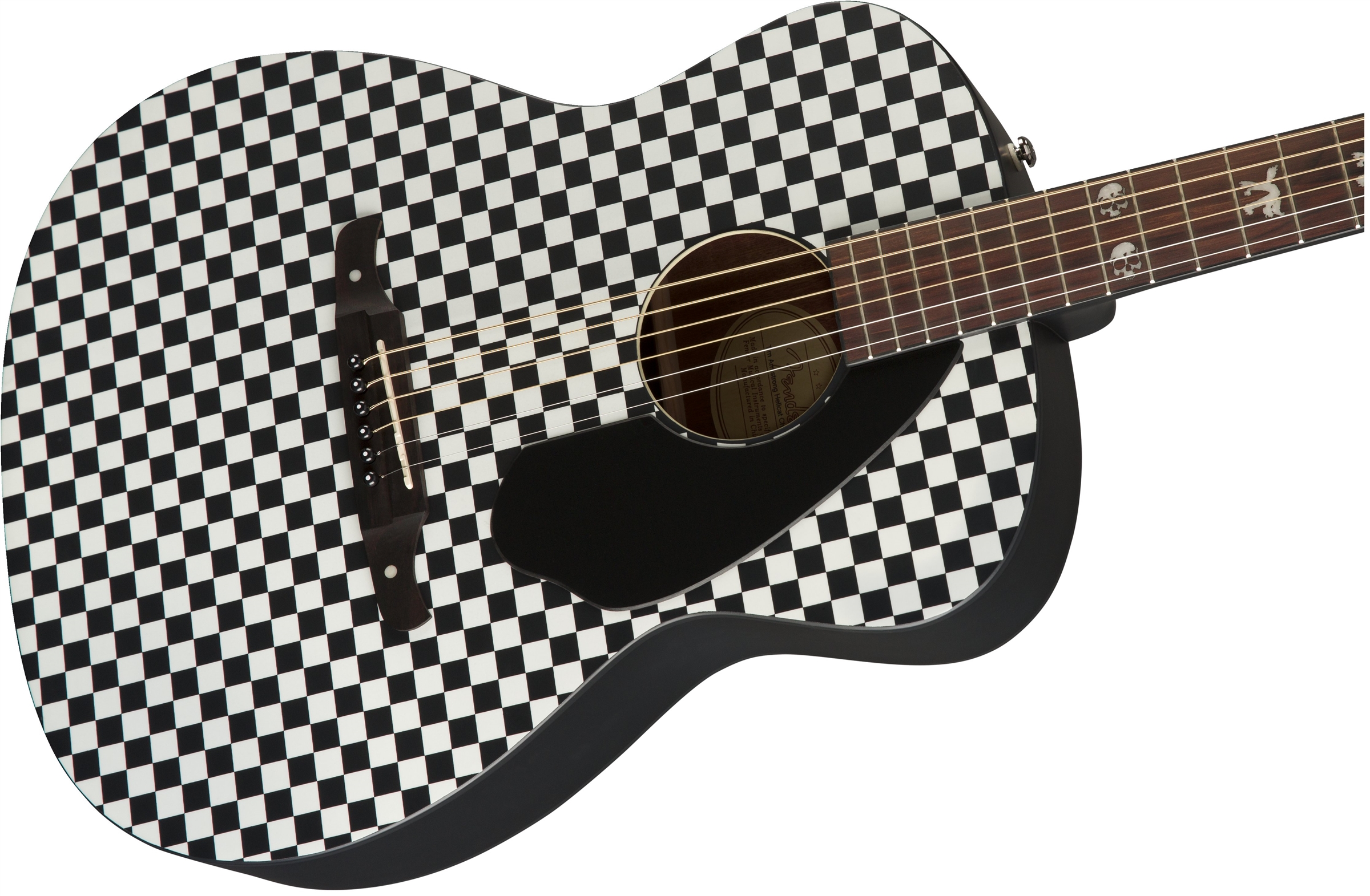 fender tim armstrong checkerboard acoustic guitar