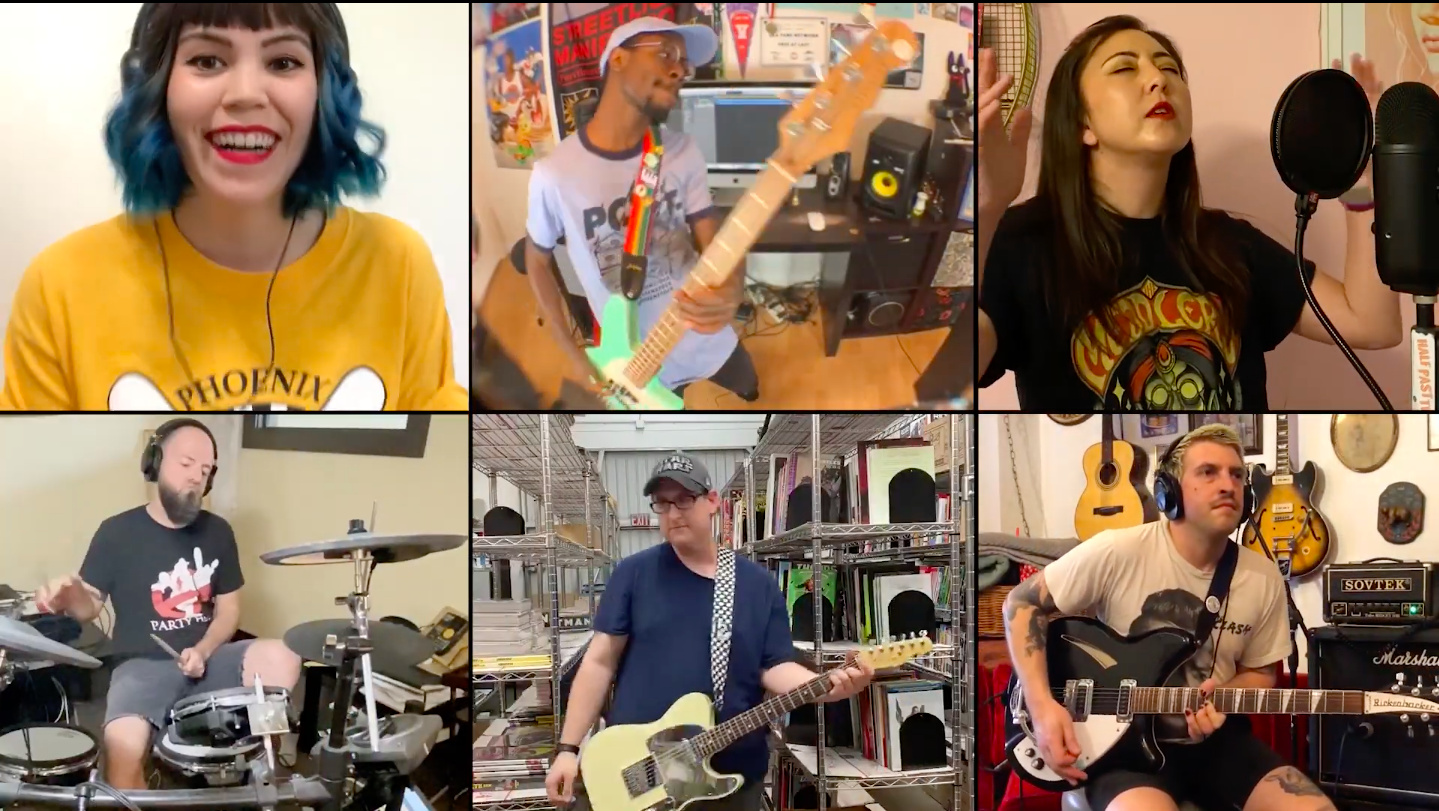 Collage of band members who performed on this dance hall crashers cover